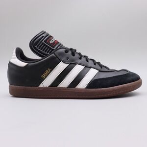 Adidas Samba Classic Mens Size 6.5 US Black Leather Sneakers Shoes *No Insoles